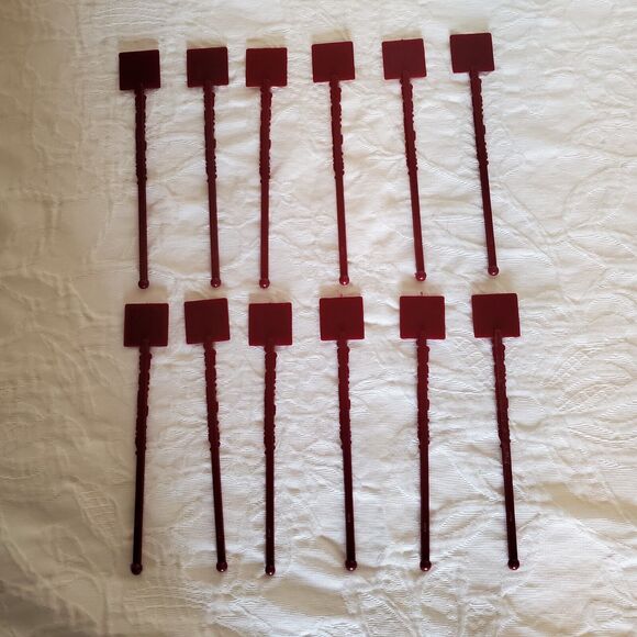 Vintage Las Vegas Mint Cocktail Swizzle Stir Sticks Set 12 Del Webbs Casino New - Picture 8 of 10